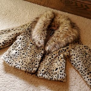 I.N.C. Faux Leopard 3/4 Sleeve Jacket